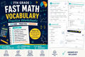 7th Grade FAST Math Vocabulary Practice Worksheet Bundle